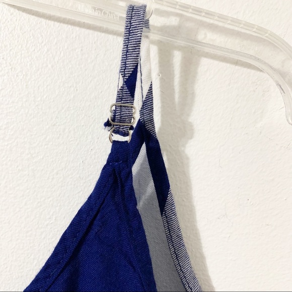 Amaryllis Plaid Cotton V-neck with Mesh Trim Sleeveless Blouse Adjustable Straps - Picture 8 of 10